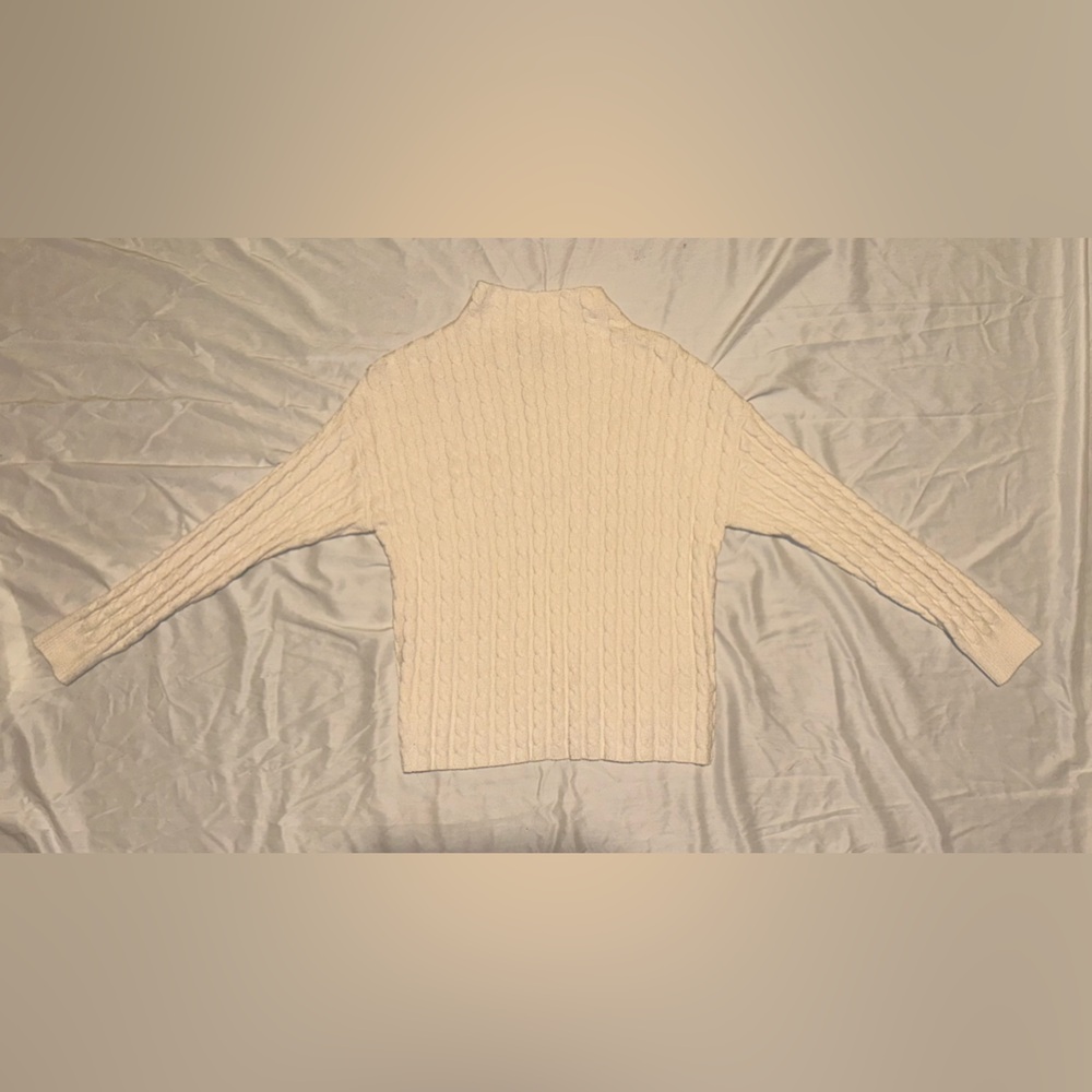 Cream mock turtle neck sweater